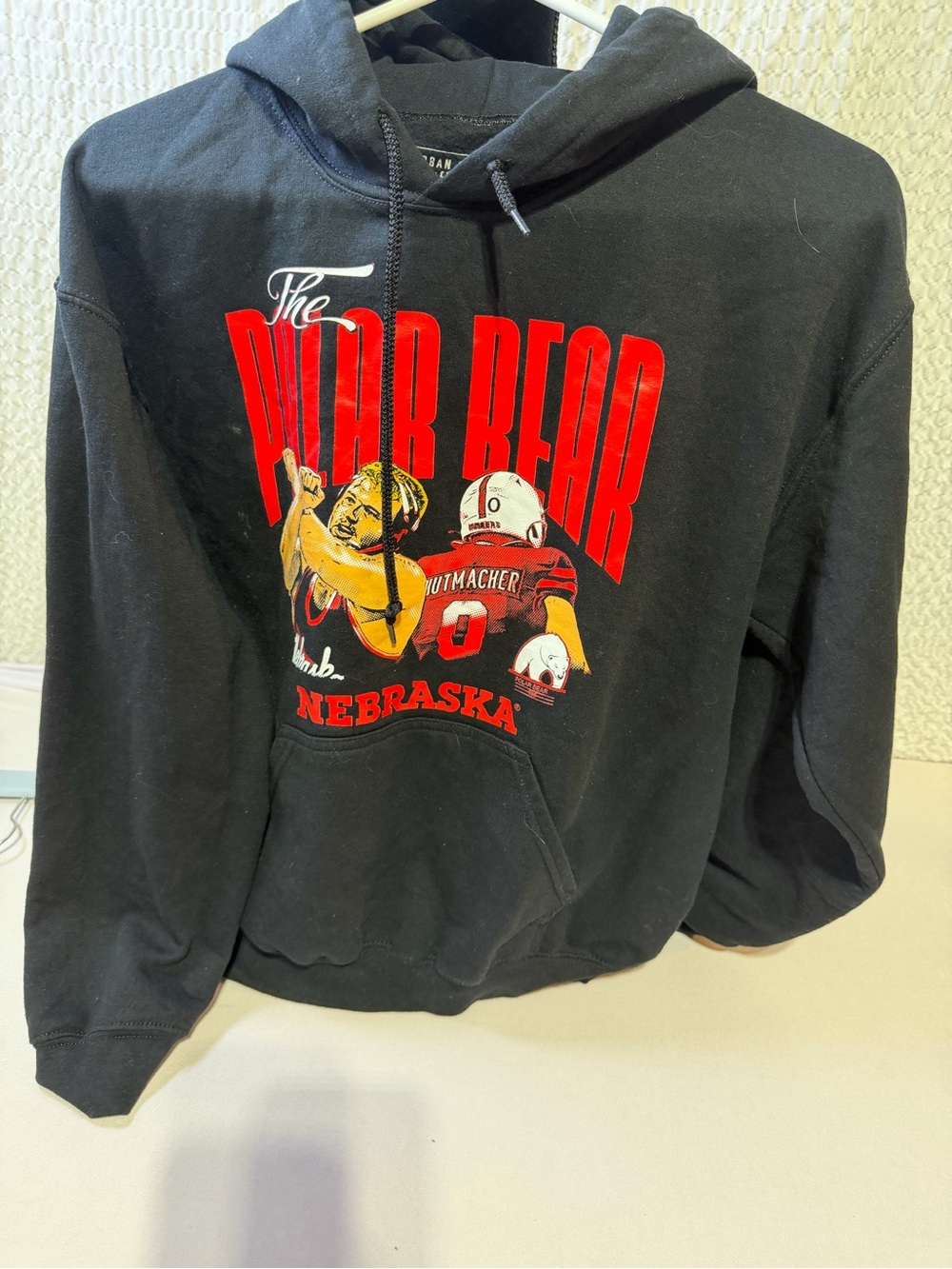 Nebraska Black 'The Scar Bear' Graphic Hoodie